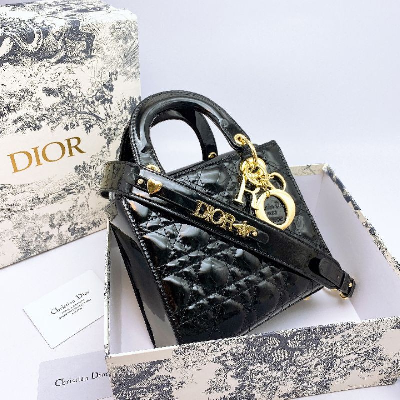 Túi đeo chéo da bóng 5 ô có hộp