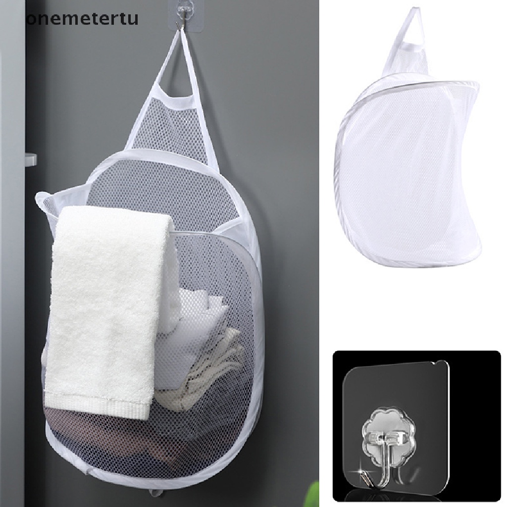 Onemetertu Giỏ Lưới Đựng Quần Áo Bẩn Có Thể Gấp Lại Dùng Trong Phòng Tắm EN
