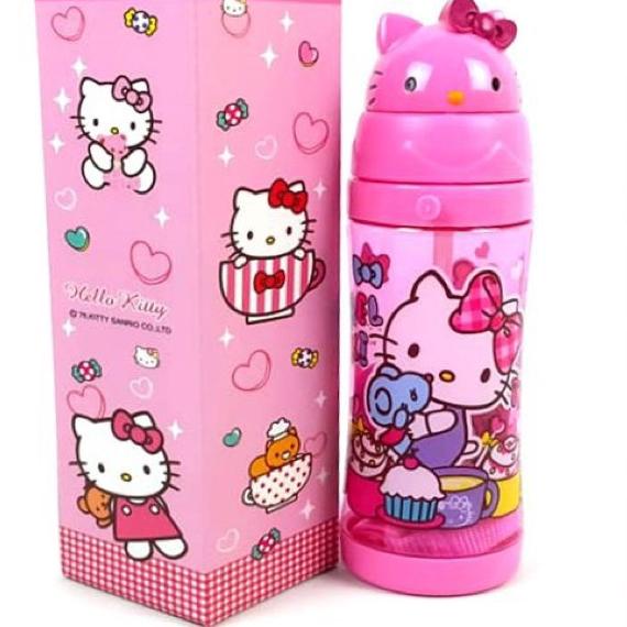 Bình Uống Nước 450ml Họa Tiết Doraemon / Hello Kitty / Chuột Mickey Dễ Thương