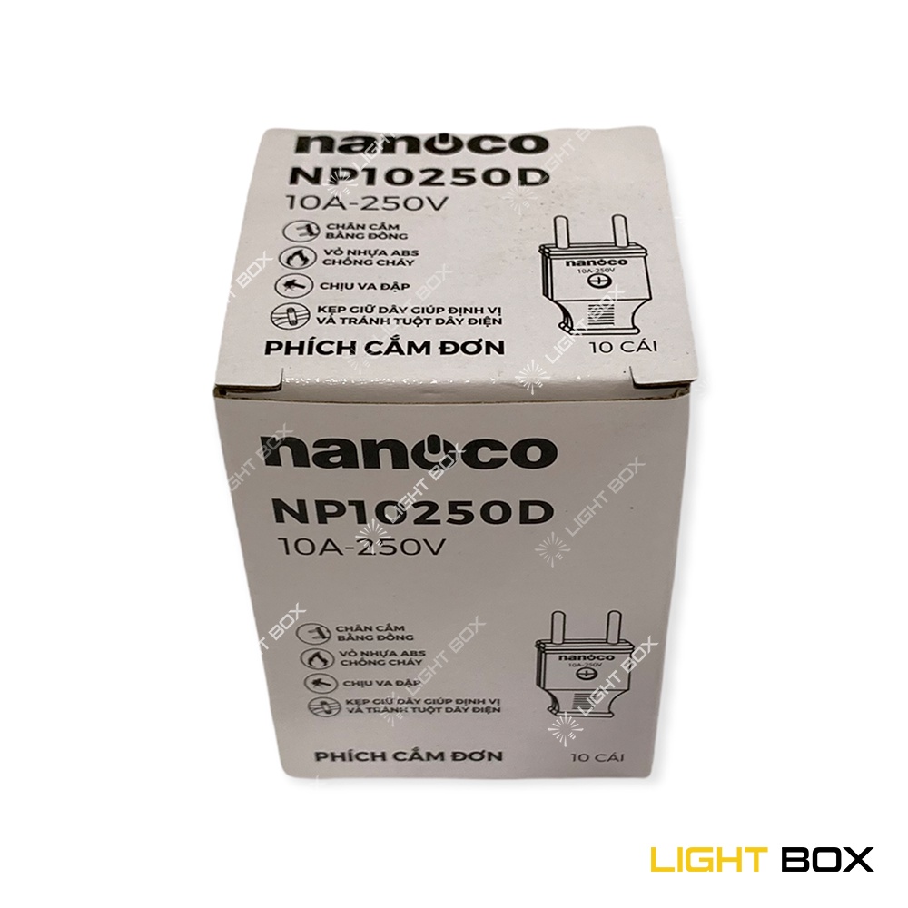 Phích cắm đơn đực và cái Nanoco 10A - 250V