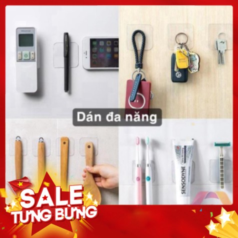 HOT FREE SHIP  FREESHIP Miếng dán tường 2 mặt keo trong siêu chắc dự phòng cho kệ remote , kệ xà bông, dán tranh chịu lự