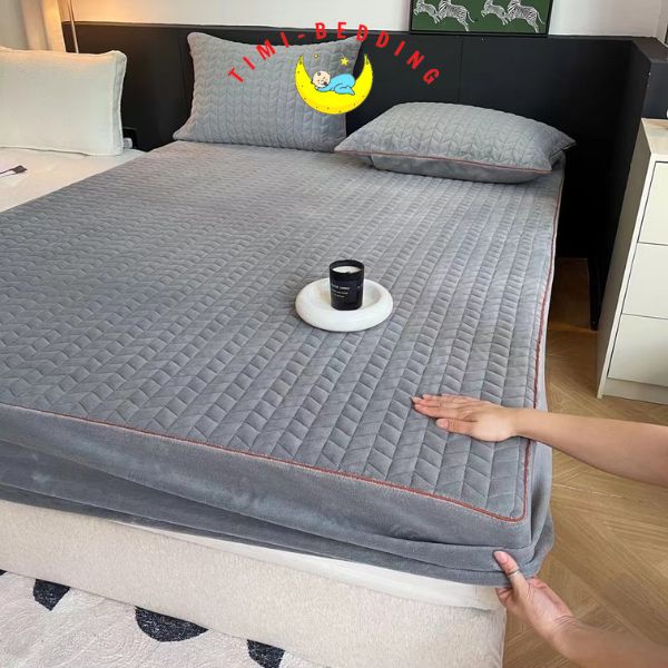 Ga gối nỉ nhung sữa mẫu mới năm 2022 mềm mại, êm ái và sang trọng - Timibedding