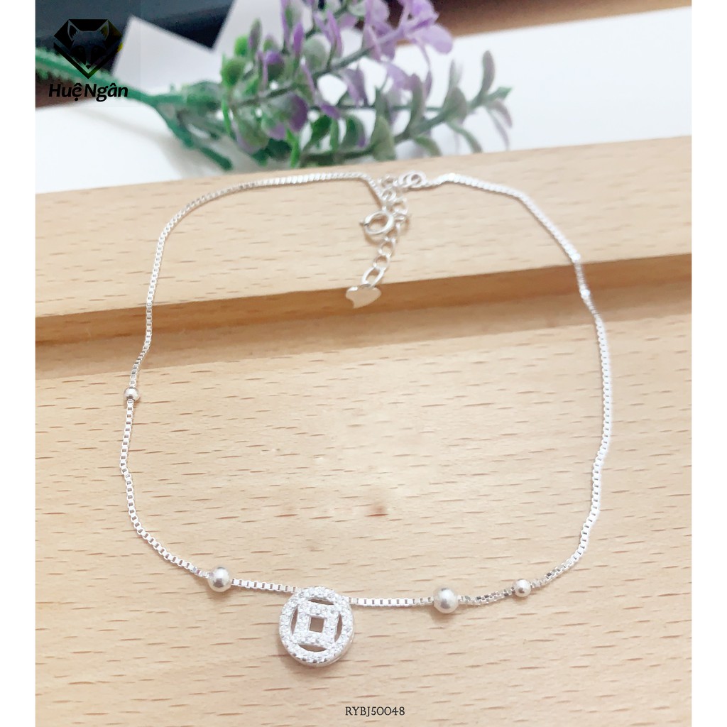 Lắc chân bạc Ý 925 Huệ Ngân - Kim tiền may mắn RYBJ50048 | BigBuy360 - bigbuy360.vn