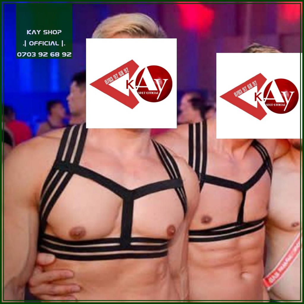 Đai ngực sexy nam giới dây đan mới - Tặng kèm dây đeo tay cơ bắp tôn ngực nam căng to quyến rũ