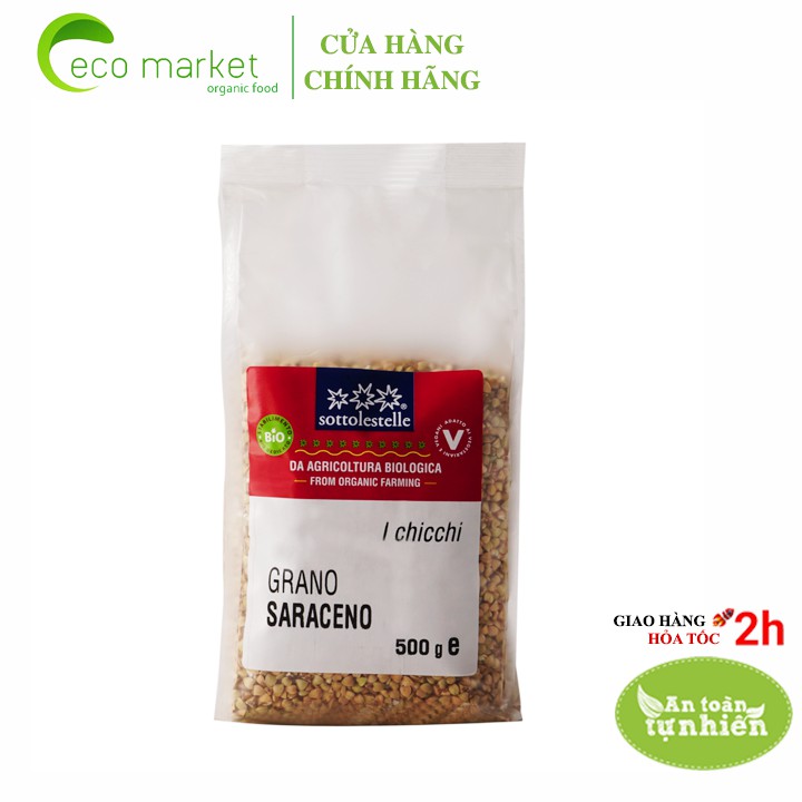 [Mã BMBAU50 giảm 7% đơn 99K] Hạt Kiều Mạch Hữu Cơ Organic Buckwheat Sottolestelle 500g