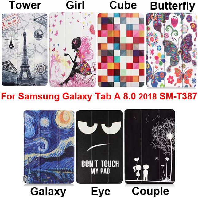 Samsung Galaxy tab A 8.0 2018 Ốp lưng SM-T387V Cute Case Stand Cover Vỏ bảo vệ