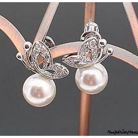 Set 6 đôi khuyên tai đính đá và ngọc trai thời trang thanh lịch dành cho nữ