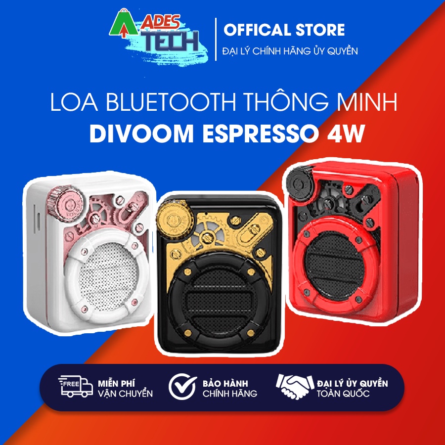 Loa Bluetooth Divoom Espresso 4W Bluetooth V5.0, FM Radio, TF Card