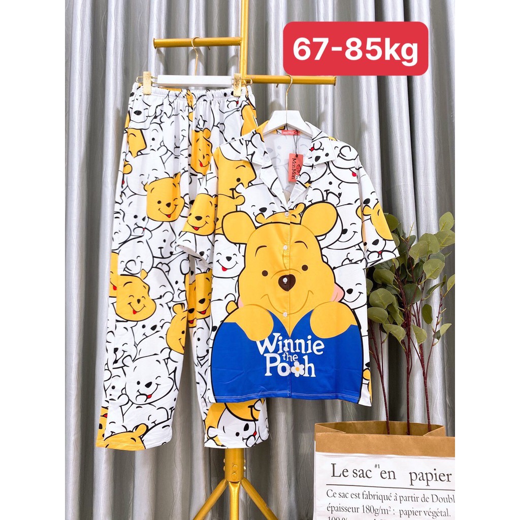 70 đến 85kg Bộ thun lạnh cổ sơ mi size to