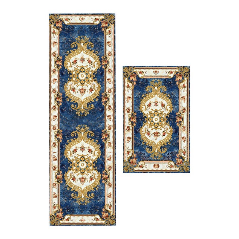 Thảm bếp dài trải sàn cao cấp chống trượt họa tiết 3d , bộ thảm lau chui chân 2 tấm 40 × 60 cm và 40 x 120 cm.