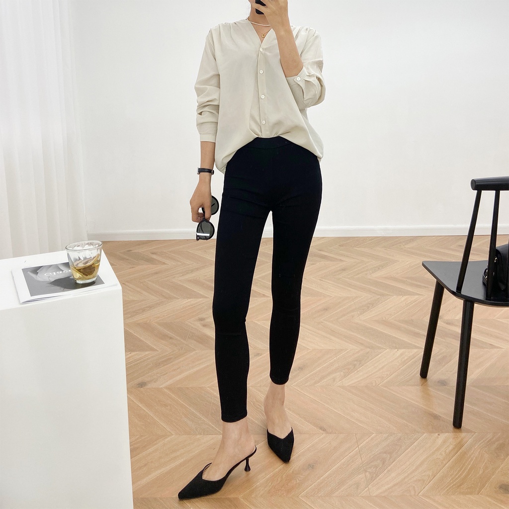 Quần legging nữ 23Closet Quần legging dài Zara đen nâng mông cạp cao có túi sau tập gym công sở dày đẹp - QLG01