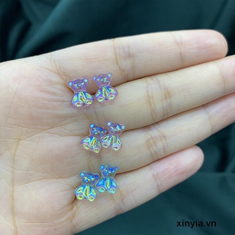 Đôi bông tai hình gấu màu sắc ngọt ngào đáng yêu cho nữ