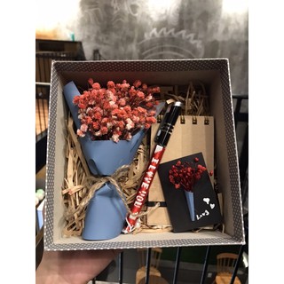 Set quà hoa khô handmade kết hợp siêu cute