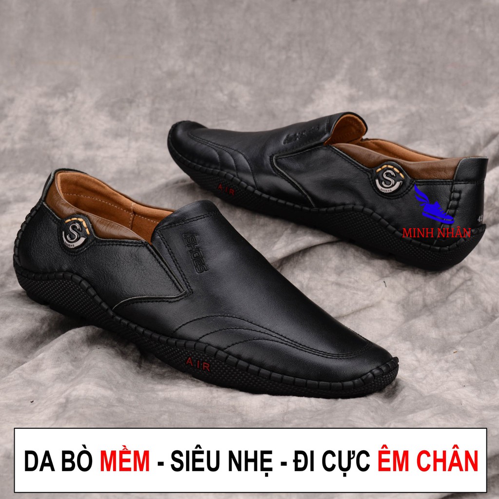 Giày lười nam da bò Giày công sở nam Giày nam cho lái xe ô tô Giày slip on nam giày đế bệt đẹp độc đáo hàng hiệu S-2