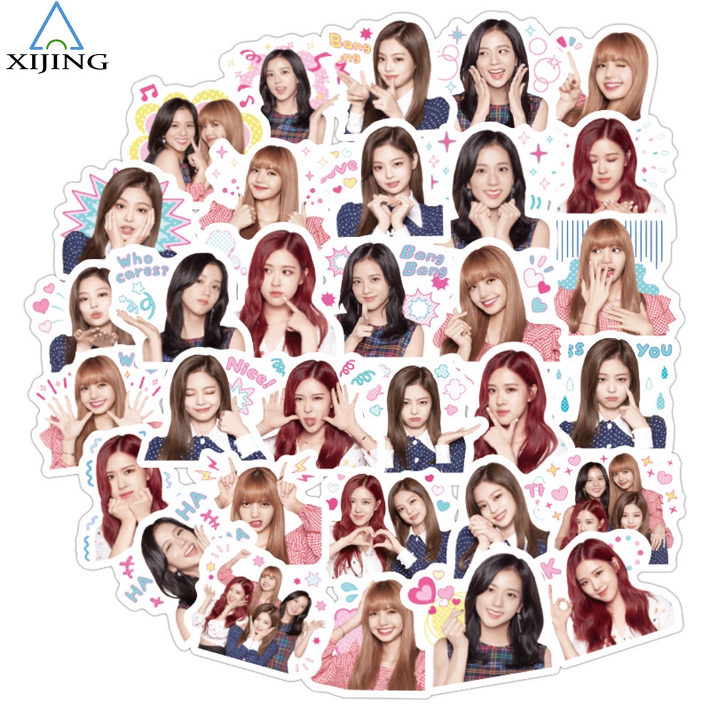 Bộ 40 hình dán phong cách nhóm nhạc Kpop BLACKPINK dùng cho trang trí DIY