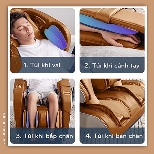 Ghế massage toàn thân,Funiko F60 4D di chuyển điều khiển giọng nói massage trị liệu chuyên sâu bảo hành 10 năm