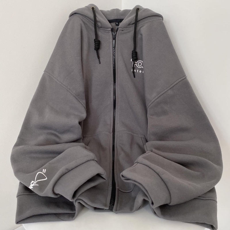 Áo Khoác Hoodie zip nỉ bông 1OAK màu XÁM 🖤 Nam nữ unisex/FREESHIP 🖤 Áo Hoodie dây kéo form rộng Jaystoree