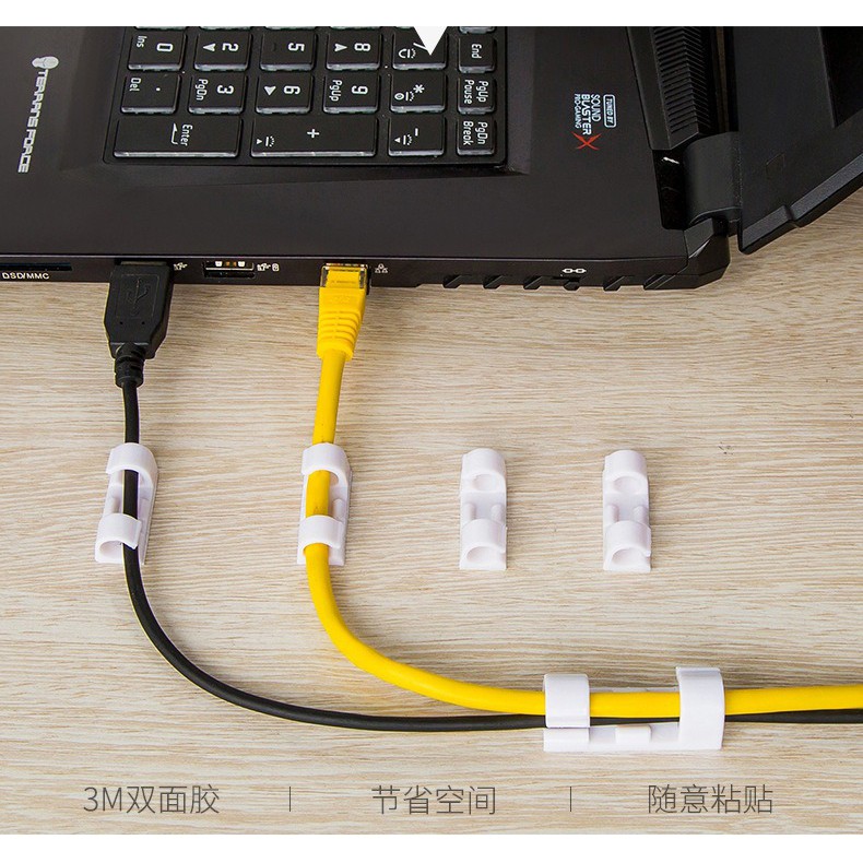 Nẹp Dây Điện Dán Tường Siêu Dính - Kẹp Dây Điện Cố Định Và Giữ Dây Điện Chống Rối Dán Tường - Set 20 cái