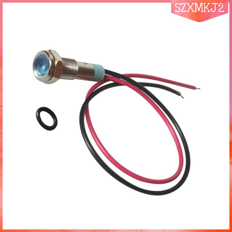 Đèn LED Cảnh Báo Ánh Sáng Đỏ 220V 6mm Bằng Kim Loại Gắn Bảng Điều Khiển Xe Hơi szxmkj2