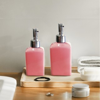 Chai đựng Dầu gội - Sữa tắm - Gel rửa tay - Dưỡng thể (Men sứ hồng mát) - Gốm sứ Hải Long