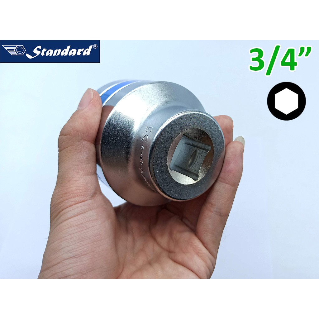 Đầu tuýp lục giác 3/4  Standard xanh cỡ lớn (46mm đến 55mm)