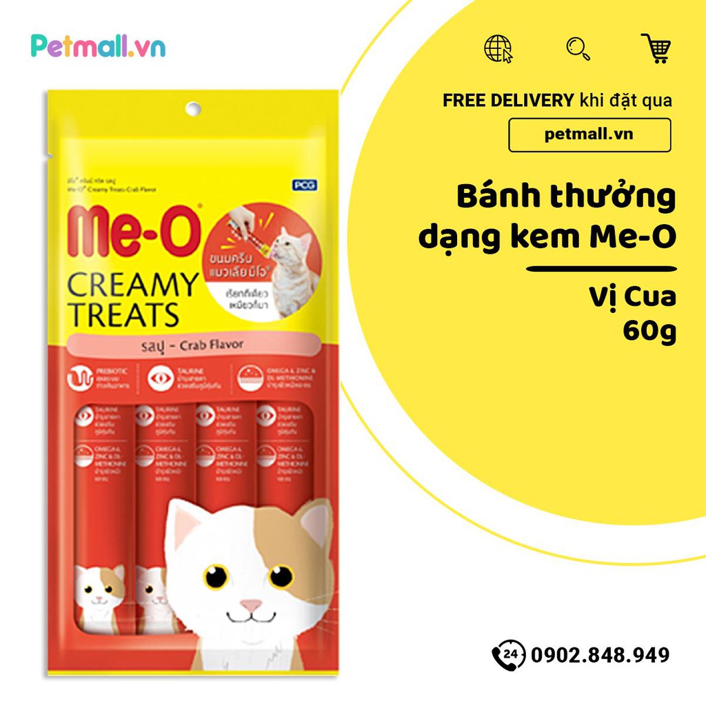 BÁNH THƯỞNG DẠNG KEM ME-O - HƯƠNG VỊ CUA - 60G