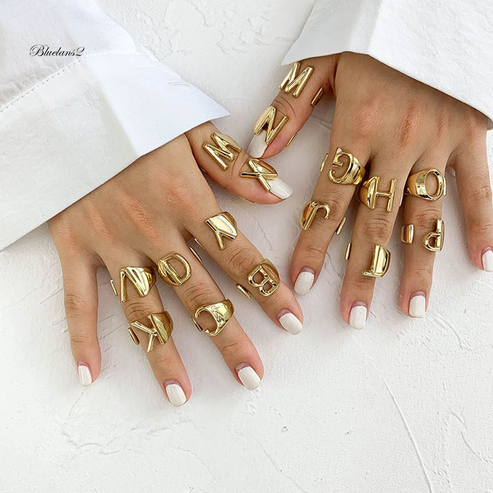 Nhẫn In 26 Chữ Cái Thời Trang Cho Nữ