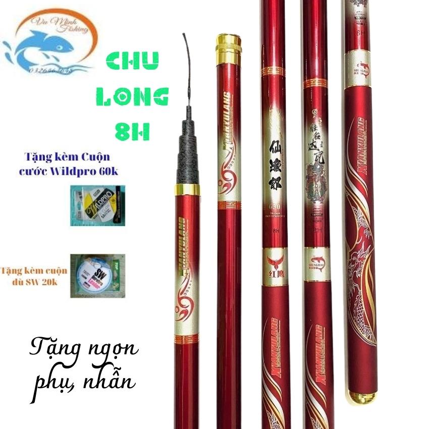 Cần Câu Cá Chu Long 8H Carbon siêu cứng CL8H. Cần Câu Tay Dài 3m6-4m5-5m4-6m3-7m2. Tặng Kèm Cước Và Dù