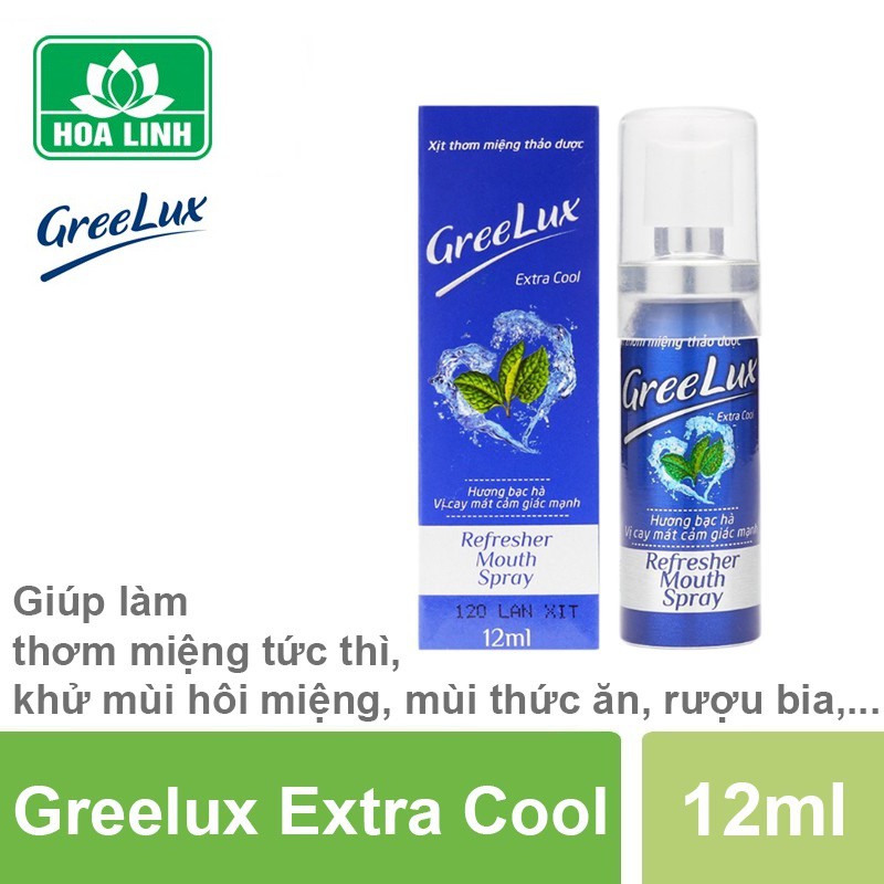 Greelux - Xịt thơm miệng thảo dược, khử mùi hôi miệng, mùi thức ăn ( Lọ 12 ml)