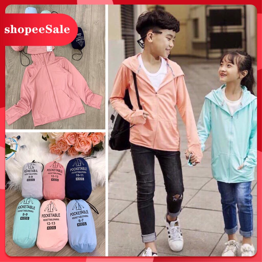 Áo chống nắng THÔNG HƠI túi cuộn cho bé