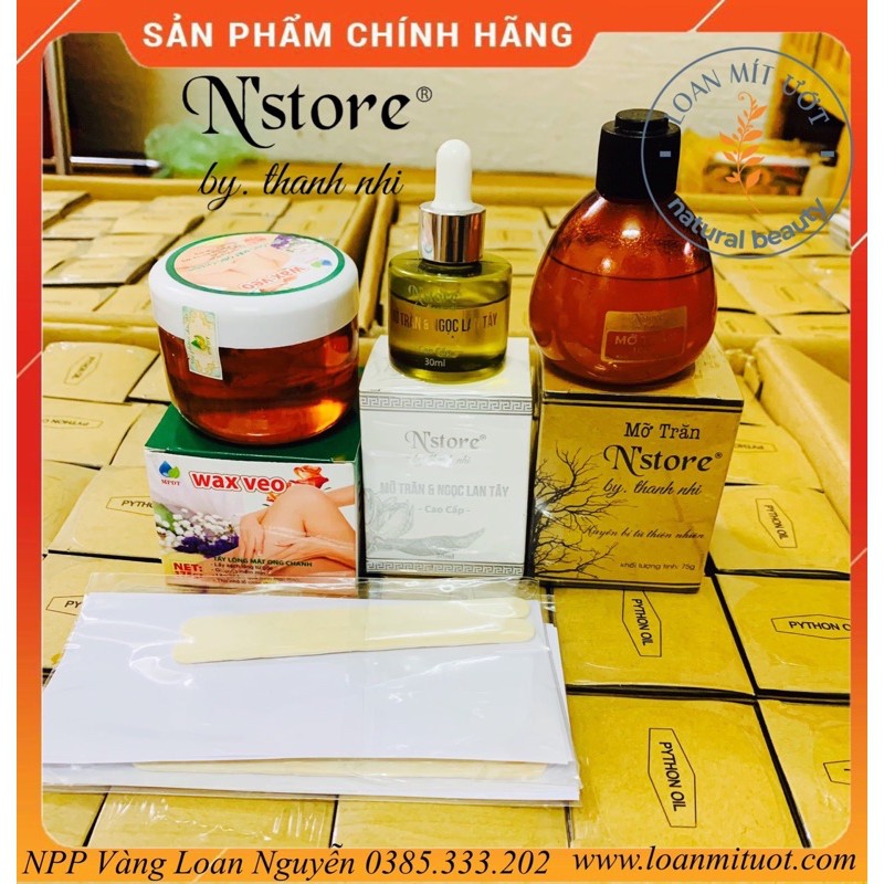 Bộ Triệt Lông Toàn ThânNstore(Mỡ trăn Nguyên chất, Mỡ trăn Ngọc Lan tây, wax Veo)