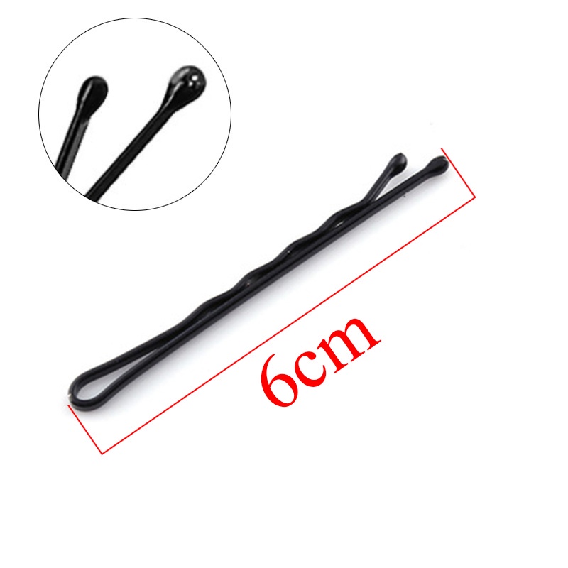 Bộ 5 Kẹp Tóc Kim Loại Màu Đen Hình Gợn Sóng Đơn Giản