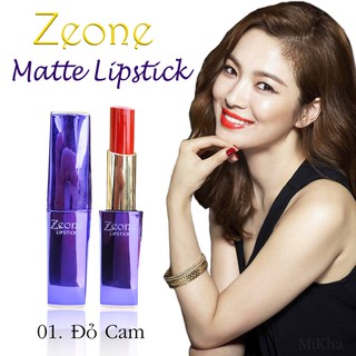 Son Zeone Tím Matte Lipstick - Màu 01 Đỏ Cam