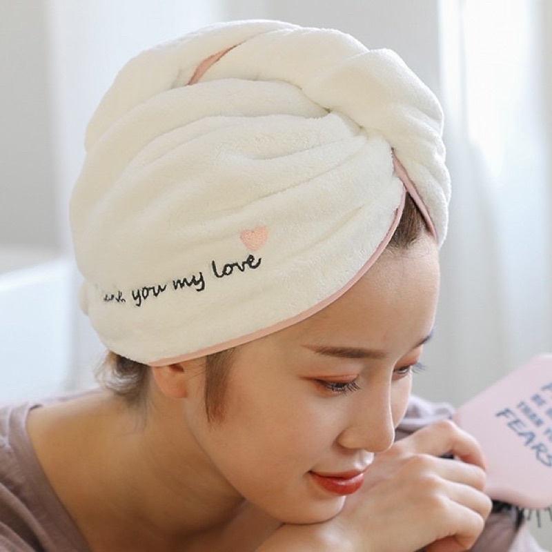 Mũ Quấn Ủ Tóc Nhanh Khô - Khăn Quấn Tóc Nhanh Khô Thần Thánh