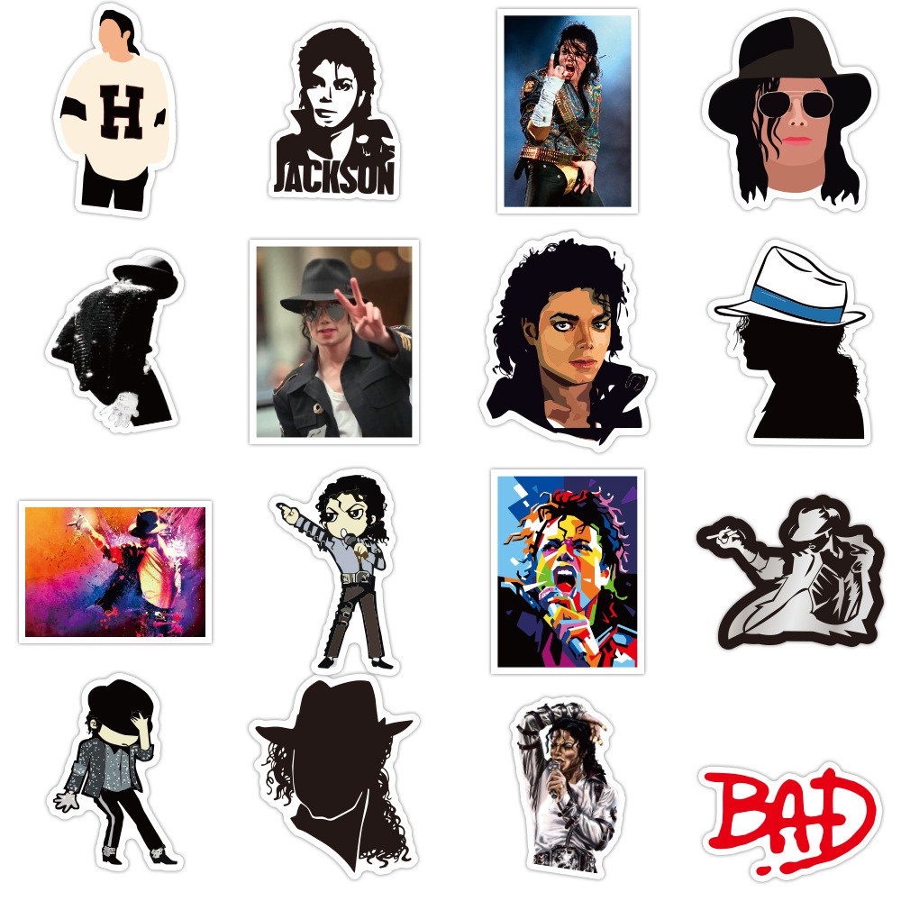 J· Bộ Hình Dán Chống Thấm Michael Jackson MJ, 50 tờ/bộ