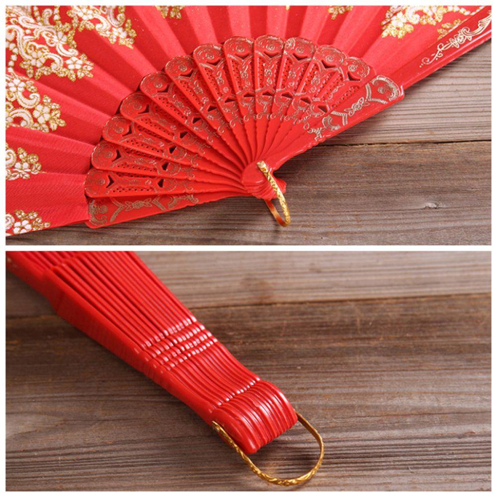 Quạt Xếp Cầm Tay Bằng Nhựa Phối Ren Hoa Lụa Thời Trang Mùa Hè Phong Cách Trung Hoa Dùng Làm Đạo Cụ Chụp Ảnh Cho Nữ