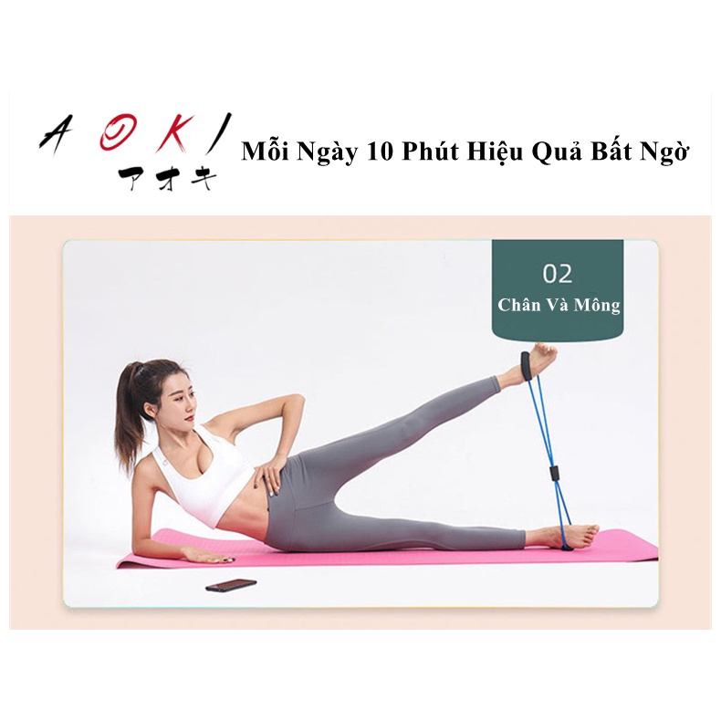 Dây kéo đàn hồi tập thể lực, gym tập tay, lưng đa năng vòng số 8 cho tay thon gon