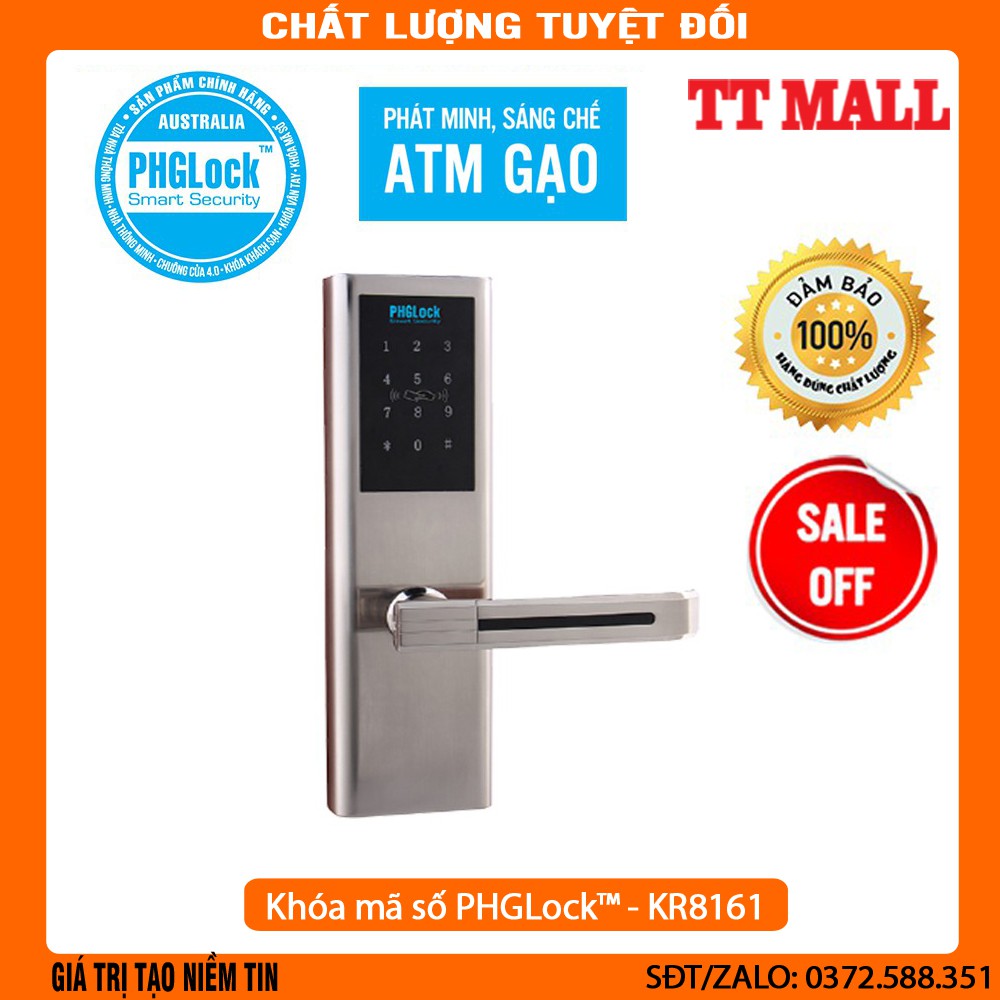 Khóa mã số,thẻ từ cho cửa gỗ PHGLock™ - KR8161 chính hãng bảo hành 24 tháng .