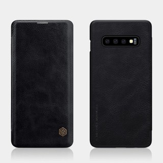 Bao da leather cho Samsung Galaxy S10 / S10 Plus hiệu Nillkin Qin - Hàng chính hãng