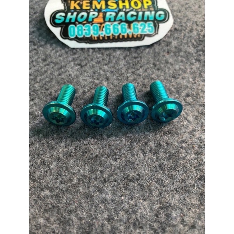 Combo 4 ốc Titan + 4 Lông Đền Gắn Tay Sách Wave 50/100/110 Cực Chất