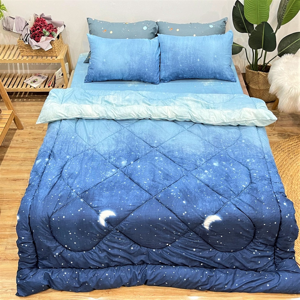 Chăn Phao Poly Cotton Có Ruột Bông Dày Siêu Ấm Mùa Đông, Nhiều Mẫu Lựa Chọn