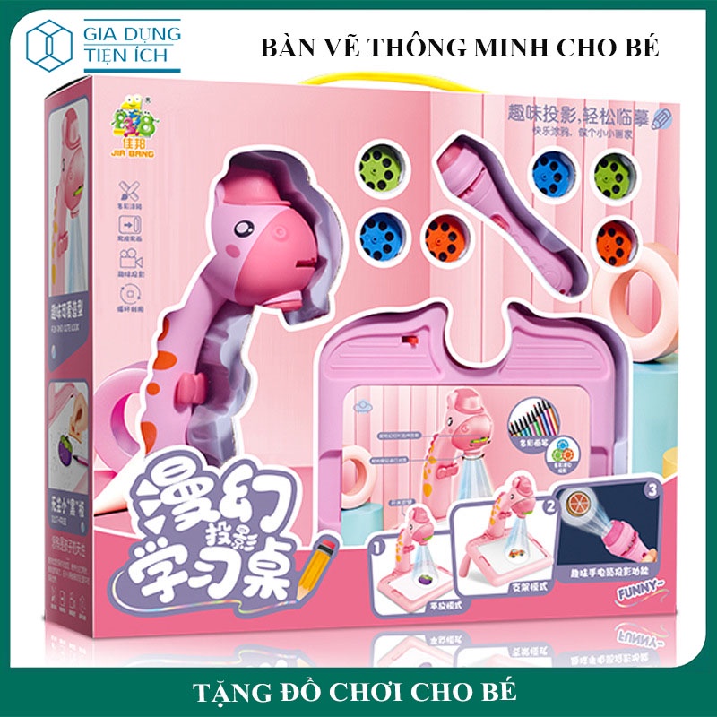 Đồ chơi phát triển trí tuệ, bàn vẽ thông minh cho bé có đèn chiếu sáng, đèn chiếu vẽ tranh cho bé tập vẽ và tô bé