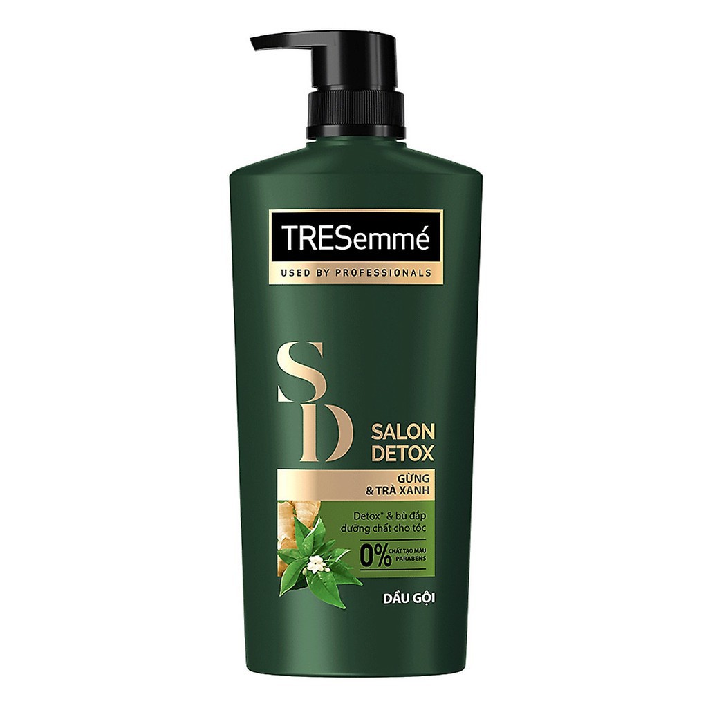 Dầu gội hoặc Dầu xả Tresemme Salon Detox Gừng và Trà xanh giúp tóc chắc khỏe 620g