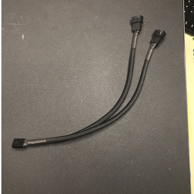 Dây cáp nguồn chia fan 4pin nối dài, 1 ra 2, 1 ra 3 dài ~27cm bọc lưới