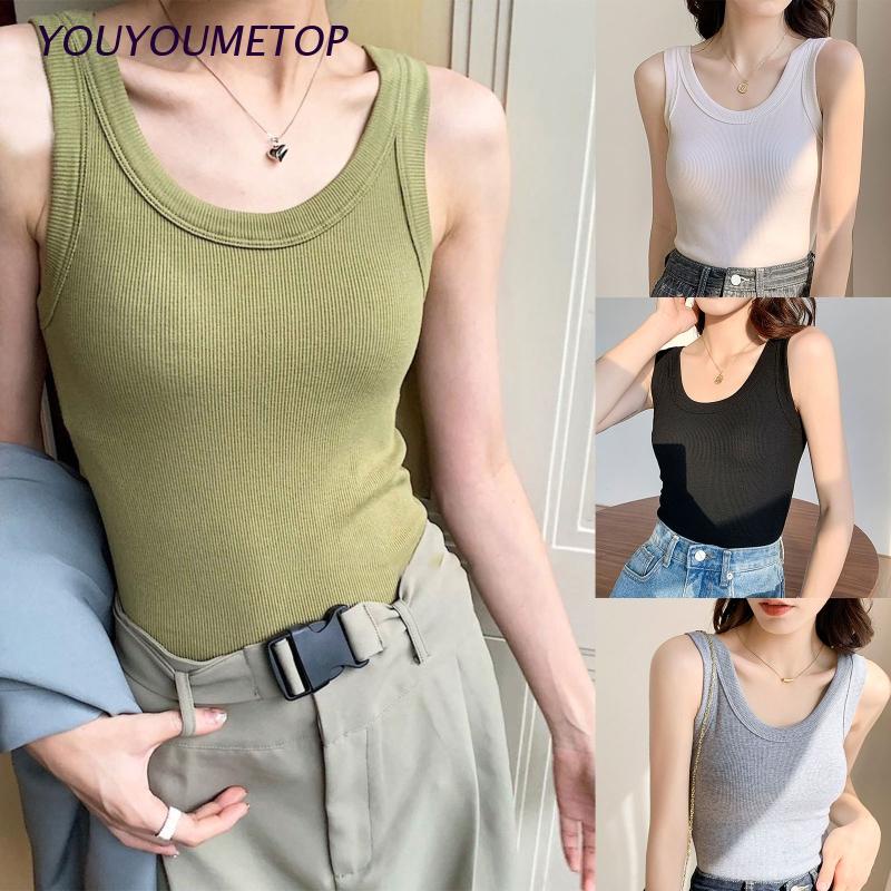 Áo Dệt Kim Sát Nách Màu Trơn Dáng Ôm Thời Trang Cho Nữ