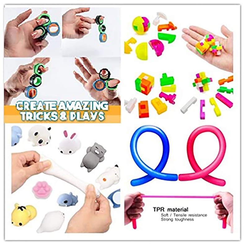 1 Set Đồ Chơi Bóp Tay Hình Khối Lập Phương Mini Co Giãn Dành Cho Trẻ Em