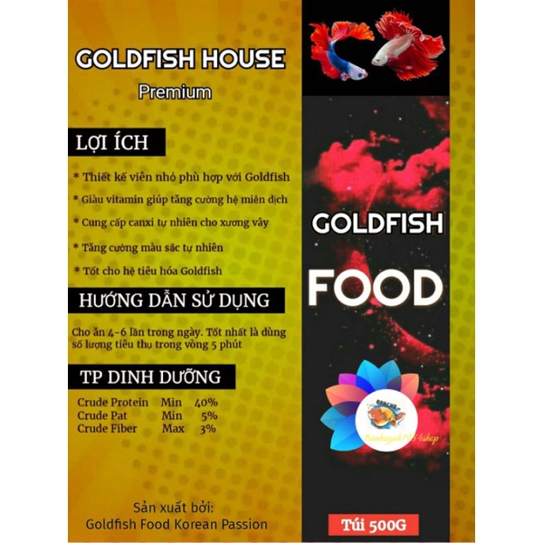 1Kg Cám GOLDFISH HOUSE FOOD cho cá Vàng, Koi