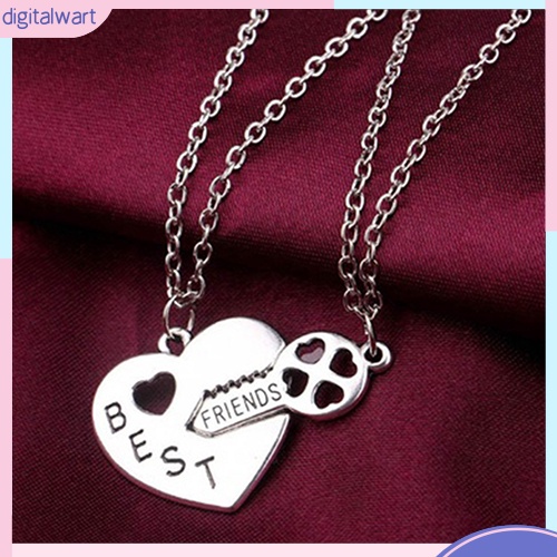 2 Dây Chuyền Mặt Trái Tim Khắc Chữ Best Friends Forever Độc Đáo