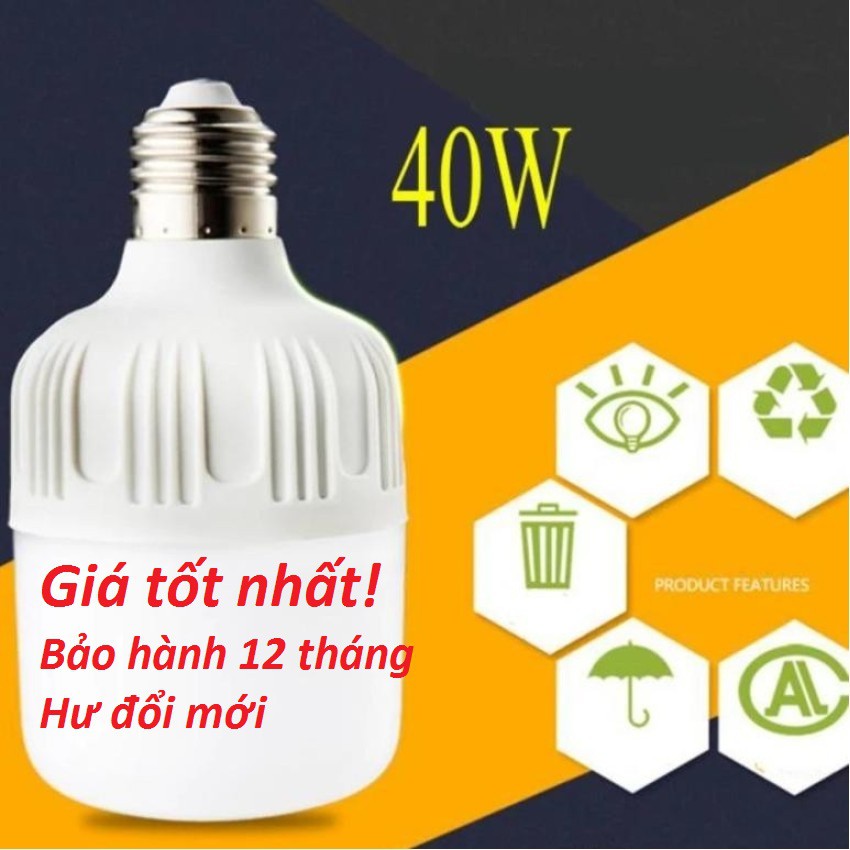 Bộ 2 Bóng Đèn LED 40W E27 công suất lớn
