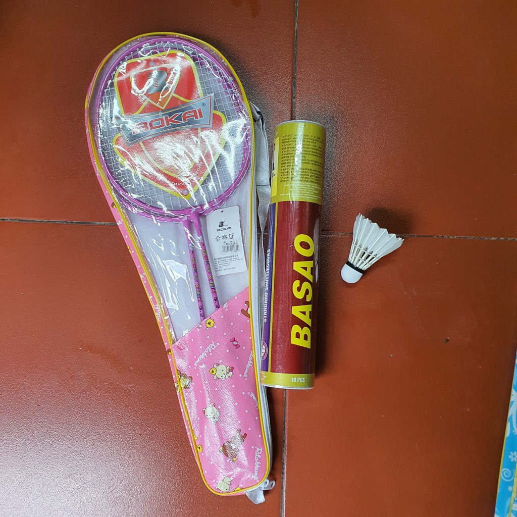 Bộ vợt cầu lông ngắn trẻ em BOKAI ( tặng kèm 1 hộp cầu lông 10 quả )